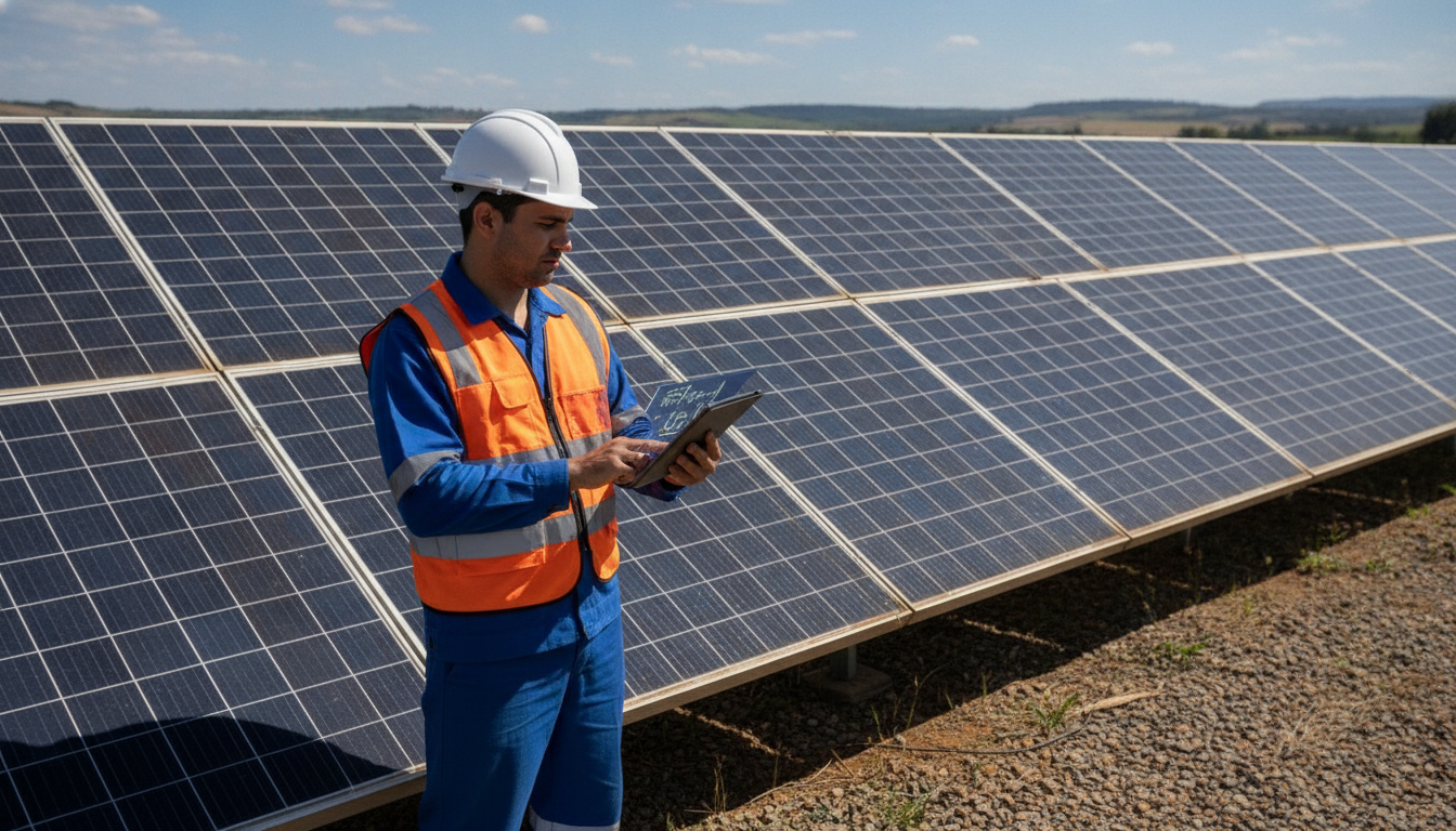 Gestão de ativos energéticos: usina solar em operação